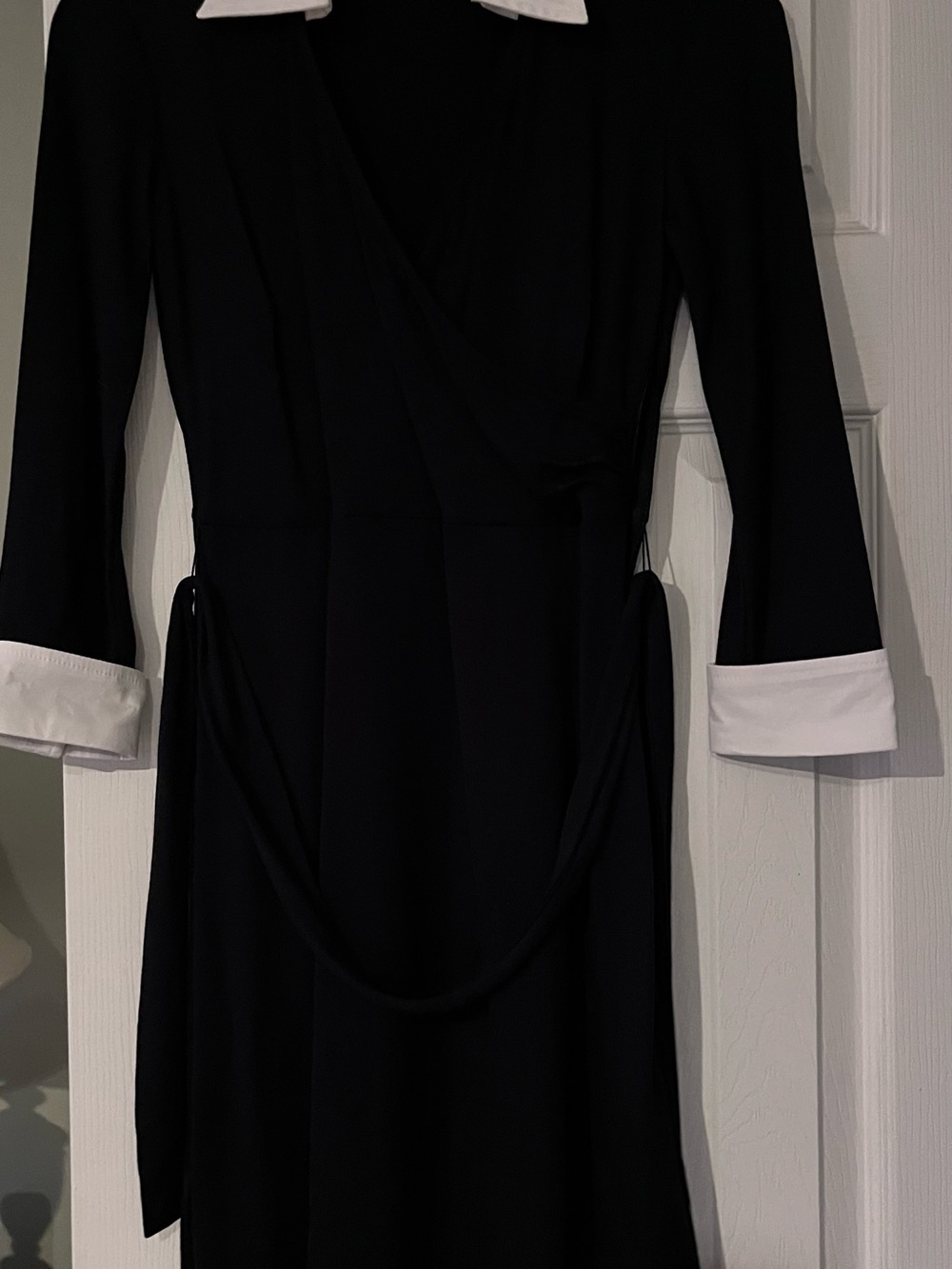 LOFT Petites Black Dress with White Collar